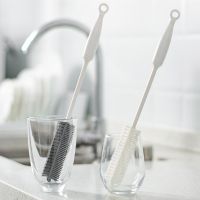 2023 NEW Wash Cup Kitchen Supplies Long Handle Glass Cleaning Brush for Household Silicone/PP 1Pcs Gray White Sponge Brush Reuse