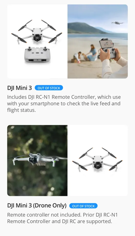 DJI Mini 3 (Drone Only) – Lightweight and Foldable Mini Camera Drone with  4K HDR Video, 38-min Flight Time, True Vertical Shooting, and Intelligent