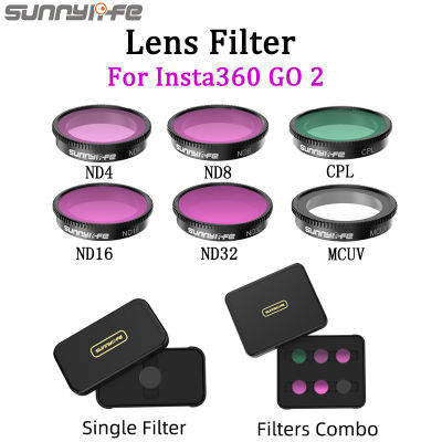 Sunnylife Insta360 GO 2 Penapis A ND4 ND8 ND16 ND32 Ccu MCUV ชุดฟิลเตอร์คอมโบ ND สำหรับ Insta360 GO 2 Aksesori Kamera Tindakan
