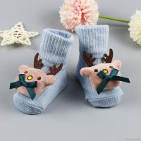 Newborn Baby Socks Kids Girl Boy Cute Cartoon Pattern Cotton Socks Infant Anti-slip Footwear Warm Floor Socks Medium Tube Knitted Socks