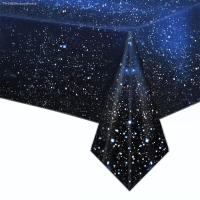 ♤₪ Space Tablecloth Starry Night Tablecloth Decorations Plastic Galaxy Table Cover Space Stars Theme Party Supplies For Birthday