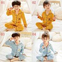 ✘✆ Childrens Cotton Pyjamas Set Sleepwear Kids Sleeve Pants Boys Homewear