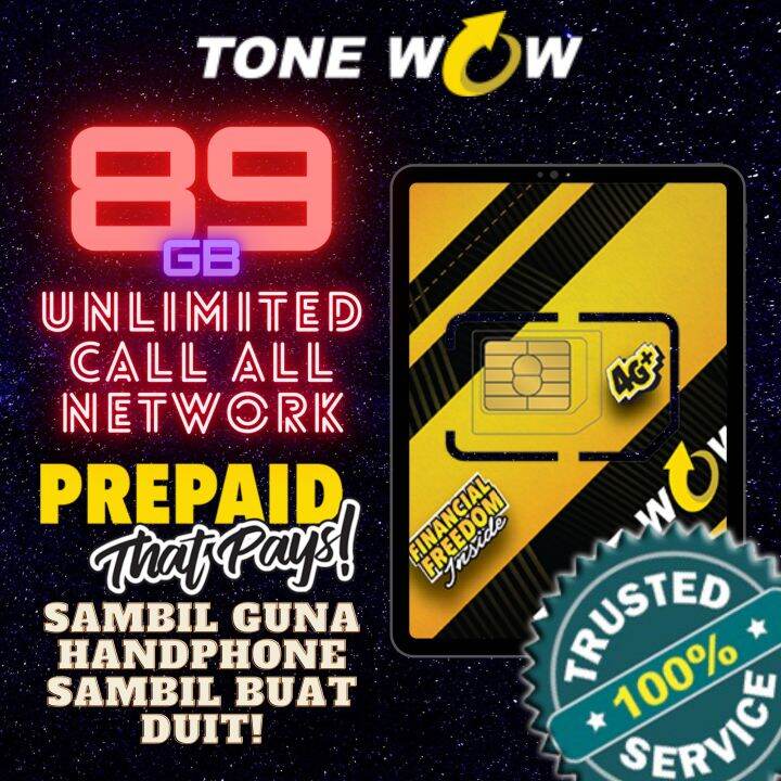 Tone Wow Plus Sim Card 4G+ (New Number) Lazada