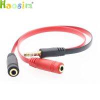 ✧❦ Black-Red 3.5mm Jack 1 Male to 2 Female Audio Splitter to Micrphone Adapter Cable For pad Phone Android Mobile MP3 MP4