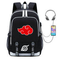 Bandai ขายร้อนอะนิเมะวัยรุ่นมัธยมต้นนักเรียน Schoolbag ความจุขนาดใหญ่ USB Naruto กระเป๋าเป้สะพายหลังเด็กซิป Schoolbag