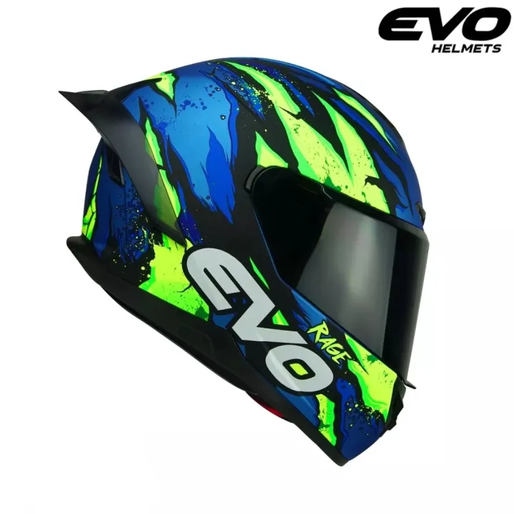EVO XR03 RAGE MATTE BLUE GREEN Single Visor Helmet Lazada PH
