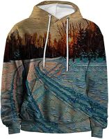 Unisex 3D Novelty Hoodies Graphic Christmas Sweatshirt,Color Oil Painting Gradient Print Fashion Casual Pullover for Party