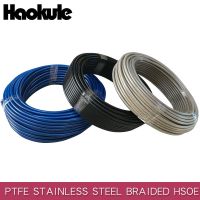 {RUIO}HAOKULE-3AN/AN3 4AN/AN4 PTFE ท่อสแตนเลสถักสีดำ/CLEAR/BLUE PVC