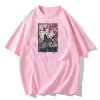 Vintage Cherry Blossom Woodblock Tee Japanese Graphical Art T-Shirt