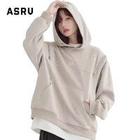 Asrv ใหม่ เสื้อกันหนาว มีฮู้ด มีซิป ทรงหลวม สไตล์เรโทร เหมาะกับฤดูใบไม้ร่วง สําหรับผู้หญิง และผู้ชาย 2023