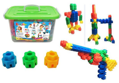 คิดอาร์ท ชุดตัวต่อเสริมทักษะ ลาย หกเหลี่ยม คละสี 660กรัม/กล่อง  Kidart  SIX POINT Mini Blocks 660g./Box (SET-17C/B)