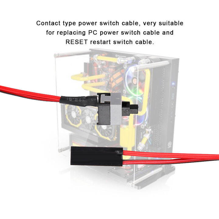 Jumper Switch Computer Chassis Power Switch Cable 2Pin PC Restarting