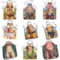 ✶ Man Women Sexy Aprons Dinner Party Cooking Apron Adult Cuisine Apron 1 Pcs Creative 3D Funny Apron Super Hero Kitchen Apron