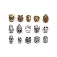 【LZ】 10 pçs/lote Cor do Ouro Charme Beads Buda Sparta leopardo Lion Heads Spacer Beads Suprimentos Para Jóias Encontrar Fazendo DIY Pulseira