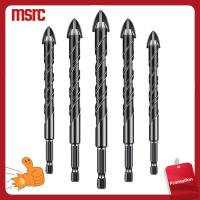 MSRC 5PCS 5ชิ้นค่ะ เครื่องมือสว่านไฟฟ้า 5/6/8/10/12มม. ที่เปิดรู ชุดดอกสว่านเจาะปูน มัลติฟังก์ชั่ ด้ามจับหกเหลี่ยม ชุดดอกสว่าน4ขอบ กระเบื้องคอนกรีตกระเบื้อง