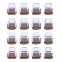 ☂ A50I 16 Pcs Clear Silicone Chair Leg Floor Protectors With Wrapped Felt Extra Small Chair Leg Caps