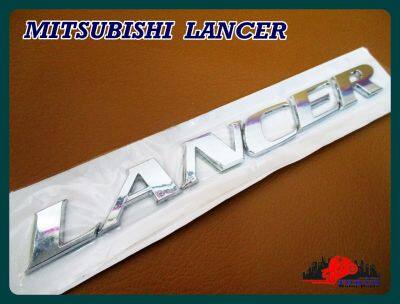 MITSUBISHI LOGO "LANCER" PLATE STICKER "CHROME" size 18x2 cm. (1 SET) // โลโก้ LANCER ติด MITSUBISHI ขนาด 18x2 ซม. พร้อมกาวติด