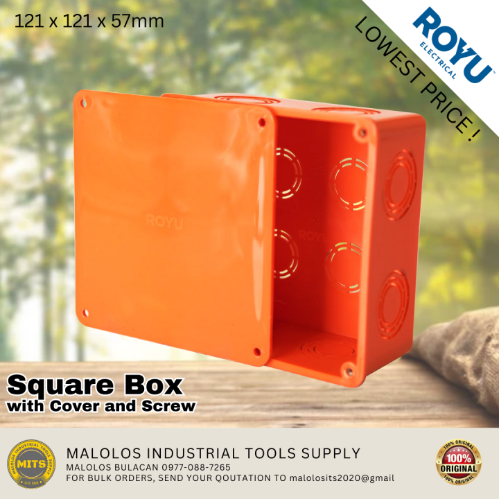 ROYU Square Box with Cover and Screw ( ELECTRICAL BOXES ) Lazada PH