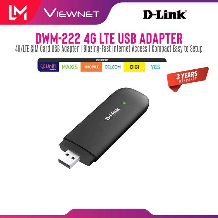 DLink DWM222 4G LTE USB Modem Adapter Download up to 150Mbps & 50Mbps
