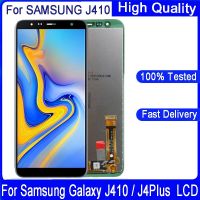 LCD ขนาด6.0นิ้วของแท้เหมาะสำหรับ J4 Samsung Galaxy + 2018 J4 Plus อะไหล่ชิ้นส่วนจอสัมผัสแอลซีดีของเครื่องแปลงดิจิทัล J410 J415F J415