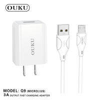 ชุดชาร์จ OUKU Q9 ชาร์จเร็ว 3A OUKU รุ่น Q9 ชุดชาร์จ1USB 3A FAST CHARGE หัวชาร์จ+ สาย ยาว1เมตร MICRO/IPHONE/TYPE-C