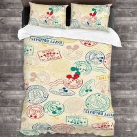 【ในสต็อก】 Disneys Mickeys Mouse Bedding Set Quilt Cover Set ปลอกผ้านวม3ชิ้นพร้อมปลอกหมอน2ใบผ้าปูเตียงเด็กและปลอกผ้านวม