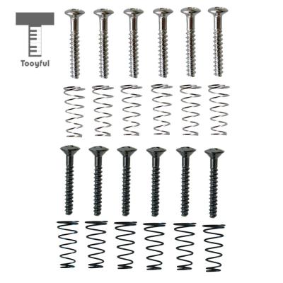‘【；】 Tooyful 6 Pieces Iron SSS Single Coil Pickup Adjusting Height Screws With Springs Set For Electric Guitar Replacement Parts