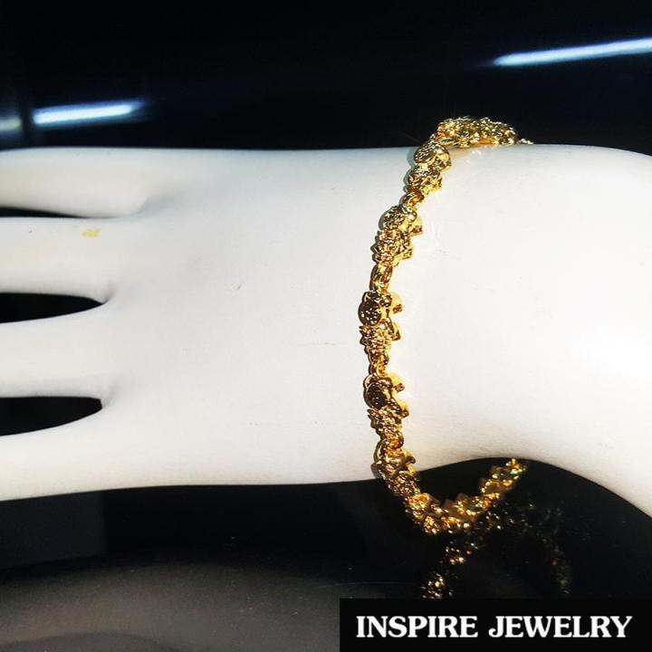 inspire-jewelry-สร้อยข้อมือลายปี่เซี้ยะต่อกันรอบข้อมือ-ยาว-18cm-งานสวย-งานจิวเวลลี่