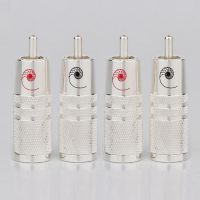 4Pcs Preffair R1702 Hifi Cardas Silver Plated RCA  Male Connector Plugs For Audio