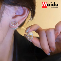 Maidu Jewelry ต่างหูสตั๊ดเพทายรูปทรงเรขาคณิตสำหรับผู้หญิงต่างหูสไตล์สองสไตล์ล่าสุด