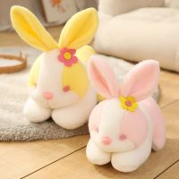 【CW】Cute Cartoon Fluffy Rabbit Plush Toys Kawaii Stuffed Soft Bunny Pink Lying Rabbits Dolls Hug Pillow Children Kids Birthday Gifts