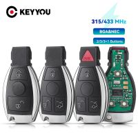 KEYYOU ที่ห้อยกุญแจรถรีโมทอัจฉริยะสำหรับ Mercedes Benz A B S E Class รองรับชิป BGA &amp; NEC 315/433.92Mhz 2/3ปุ่ม