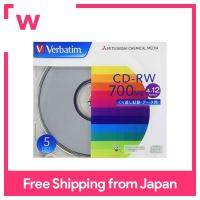 Verbatim Japan CD-RW สำหรับการบันทึกซ้ำ700MB 5 CDs แผ่นเงิน SW80EU5V1 4-12x