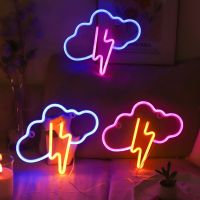 ✘✚✈ Cloud Lightning LED Neon Sign Night Light Battery/USB Operated for Childrens Room Party Home Bar Lamp Gift Decoration