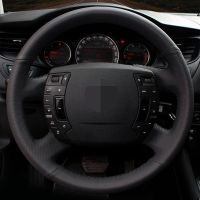 【YF】 Black Faux Leather Car Accessories Steering Wheel Cover For Citroen C5 2008 2009 2010 2011 2012 2013 2014 2015 2016 2017