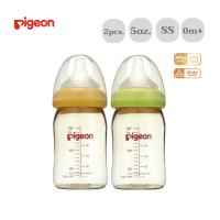 [แพคคู่] ขวดนมพีเจ้น สีชา 5oz. Pigeon PPSU พร้อมจุกนมเสมือนเต้านมแม่ SS