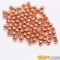 100Pcs Hypoallergenic Polished Smooth 14 Yellow Rose Gold Filled Spacer Beads for Jewelry Making 2.5 4 5 6 8mm Beads