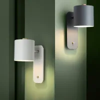 โคมไฟติดผนัง Led ไฟในร่มไฟบันได Nordic Modern Bedroom Sconce Home Decor For Living Room With Switch Wall Lamp