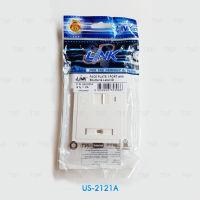 LINK US-2121A FACE PLATE 1 PORT w/ Shutter, Icon &amp; Label ID, WHITE (1 Pcs.) / หน้ากาก 1 ช่อง มี SHUTTER