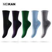 【Sock shop】 MK1225 Part2 MEIKANG ยี่ห้อที่มีสีสันผ้าฝ้ายเทอร์รี่ถุงเท้า Mid-Calf ถุงเท้าสำหรับผู้ชาย/ผู้หญิง/เด็ก Warm Breathable คุณภาพสูง