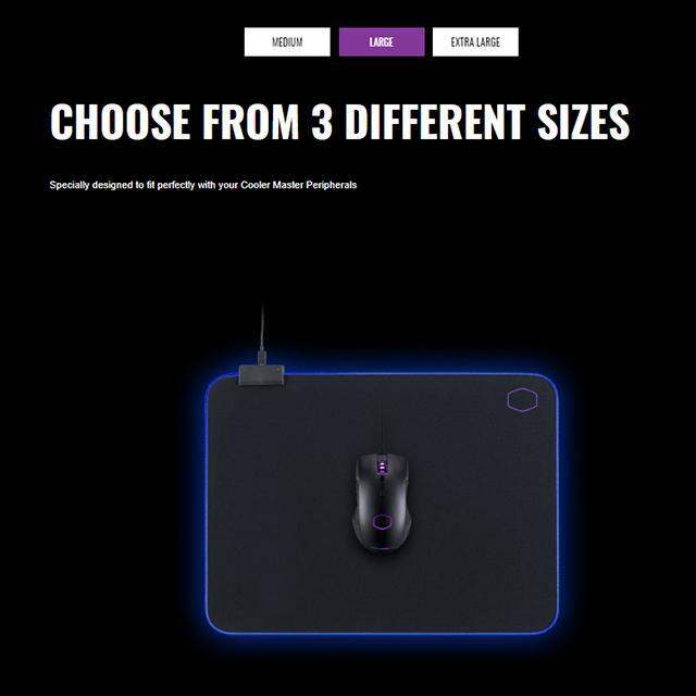 Cooler Master MP750 (L) RGB beam, a smooth, Waterrepellant Surface