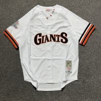 European and American retro baseball uniform Giants embroidered thick short-sleeved hip-hop jacket with large numbers for men and women of the same style