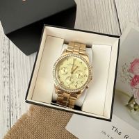 ของแท้100%พร้อมส่ง MARC BY MARC JACOBS Henry Chronograph Champagne Dial Gold-plated Ladies Watch MBM3105