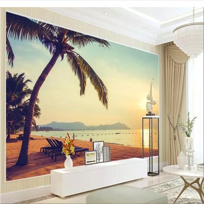 ❉☃✼ Custom wallpaper Rizhao sea view beach 3D stereo theme space background wall high-grade waterproof material