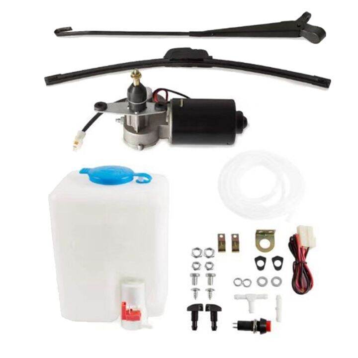 12V Electric Motor UTV Windshield Wiper with Windshield Washer Pump Kit