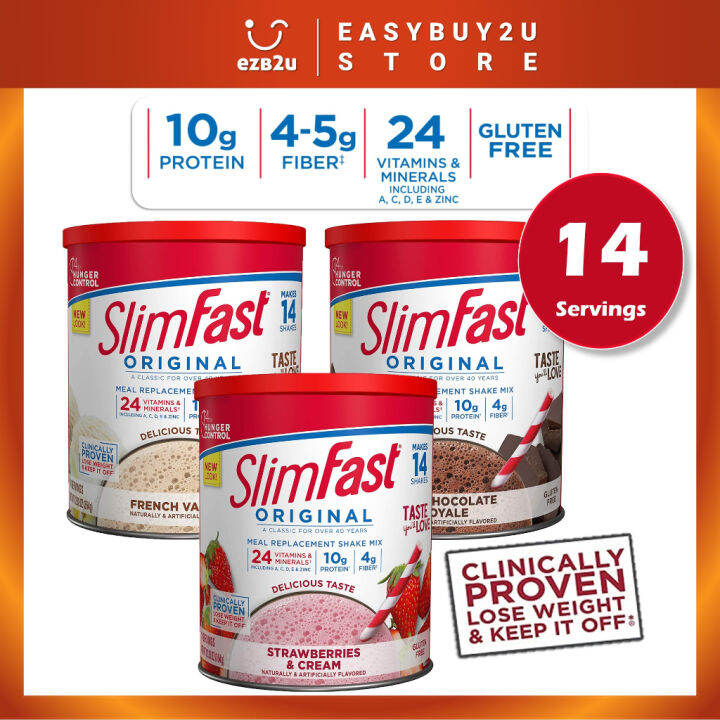 ♛Ready Stock SlimFast ORIGINAL Weight Loss Shake Mix Meal Replacement