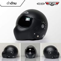 หมวกกันน็อค Top​ GUN​ Matte​ black​ หมวกนักบิน ยกเปิดหน้าได้ by JTM RIDERS