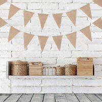 10M 48 Flags Vintage Jute Burlap Bunting แบนเนอร์แขวนผนังแขวนแบนเนอร์ปาร์ตี้ Garland สำหรับอุปกรณ์ตกแต่งบ้าน-zlskjgmcbsb