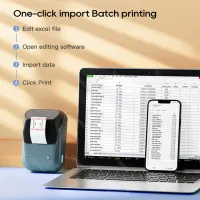 Niimbot อะไหล่เครื่องพิมพ์สติ๊กเกอร์บาร์โค้ดมือถือขนาดเล็กไร้สายบลูทูธความร้อน B1พร้อม B21ป้ายชื่อกระดาษม้วนสีขาว10ม้วน