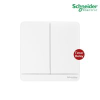 Schneider Electric E8332PRL1_WE สวิตช์ไฟหน่วงเวลาทางเดียว 2ช่อง มีไฟ LED 2time delay switch,4A,250Vสีขาว รุ่น AvatarOn E